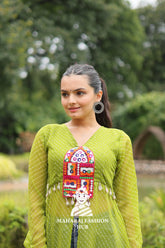 π« Leheriya in Luxe Faux Georgette - Kurti